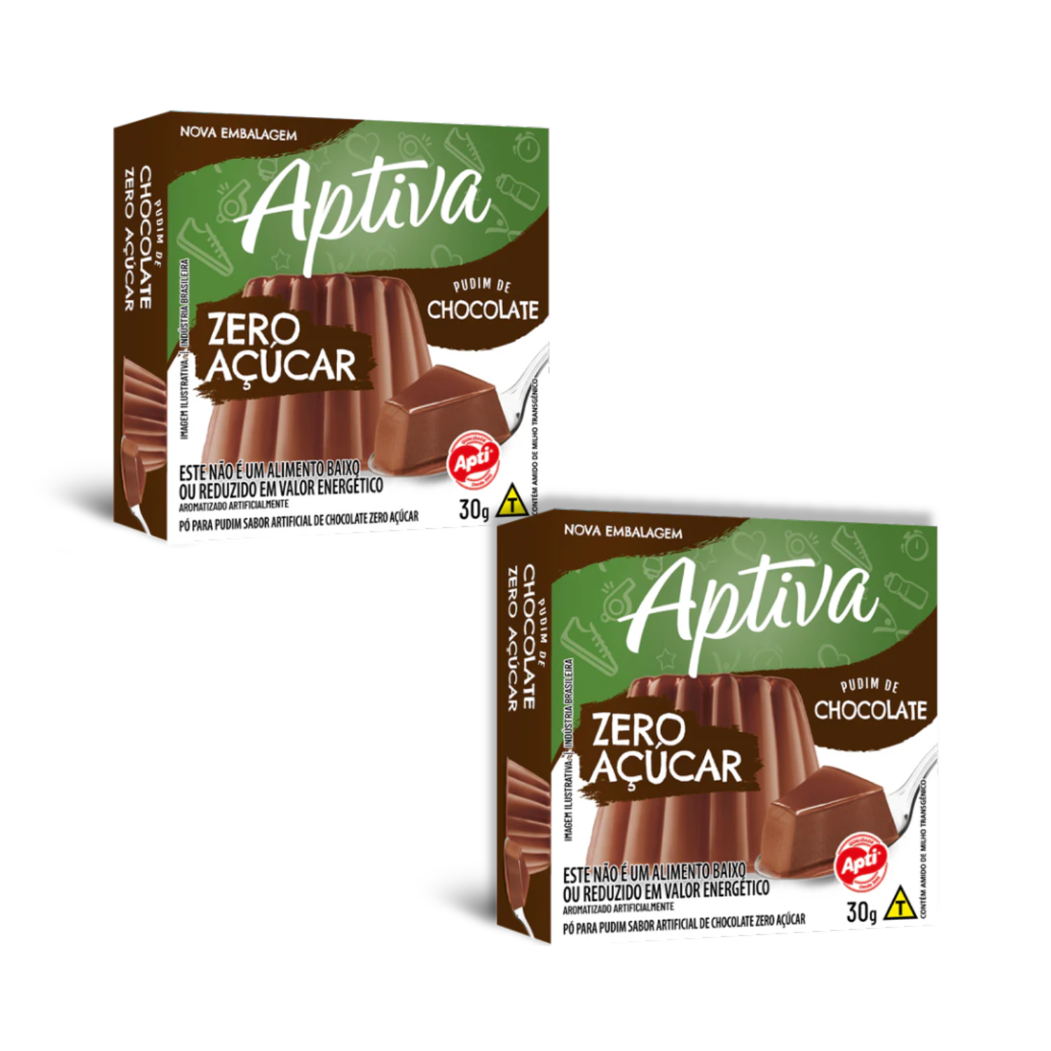 Apti Pudim de Chocolate Zero Açúcar (2x30g)